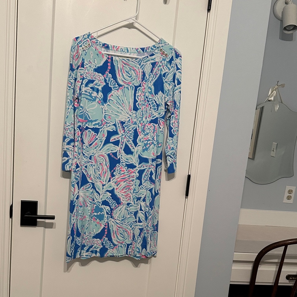 Lilly Pulitzer Blue and Pink Patterned Dress